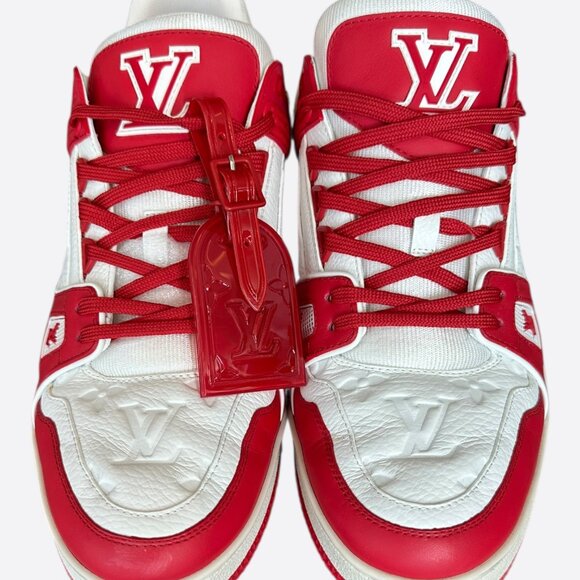 Louis Vuitton Product Red & White Monogram Trainers - Picture 2 of 8